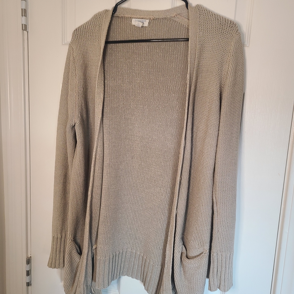 Lands' End Canvas Women's Open Front Cardigan - Light Tan